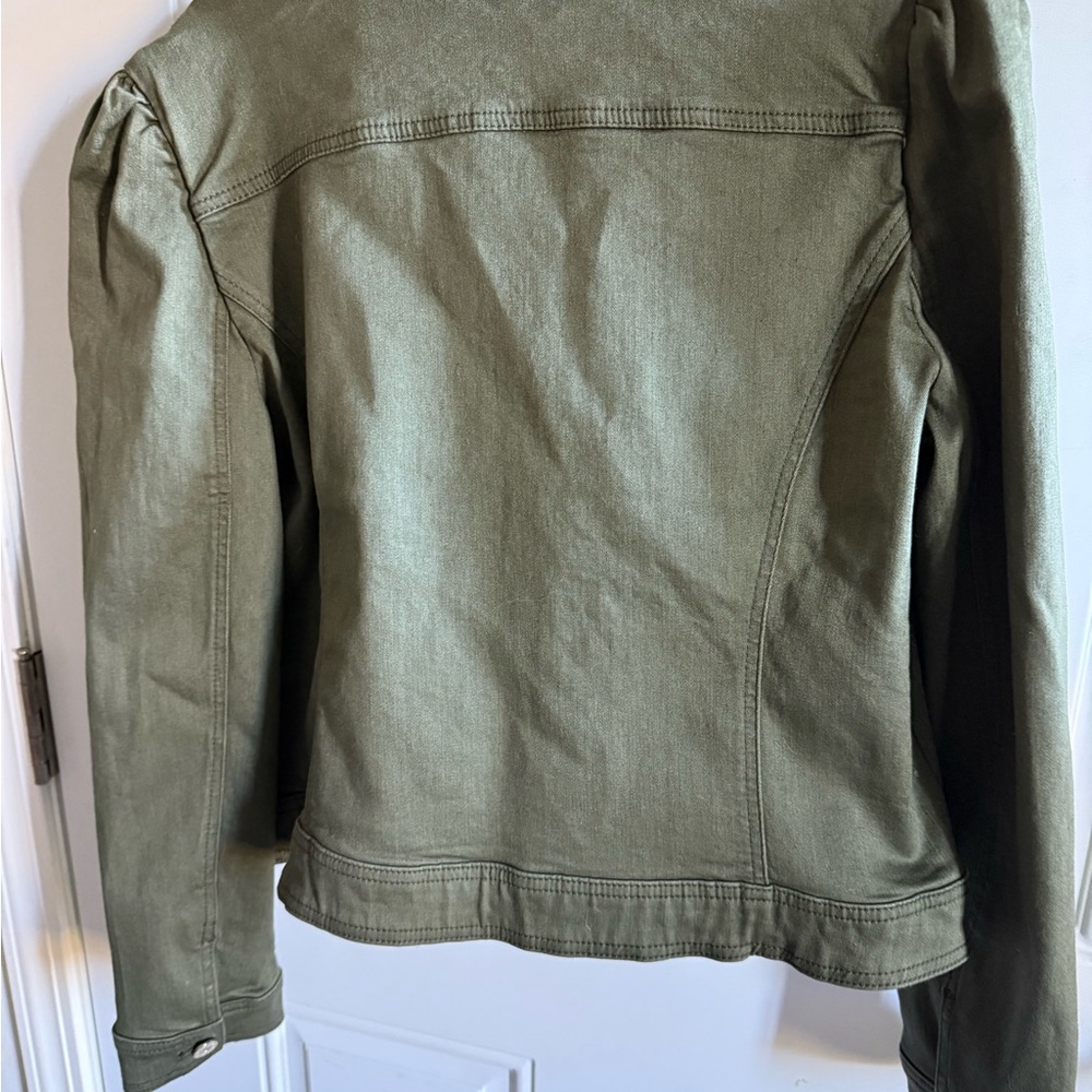 White House Black Market Olive Women's Jean Jacket - Picture 4 of 4